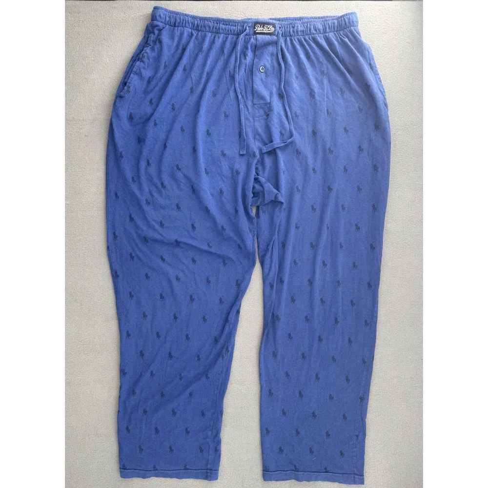 Polo Ralph Lauren Pajama Pant XL Blue All Over Pony Logo Sleepwear Loungewear